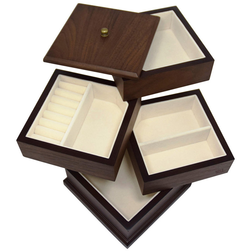 Ikee Design Premium Wooden Swivel Jewelry Box & Reviews Wayfair